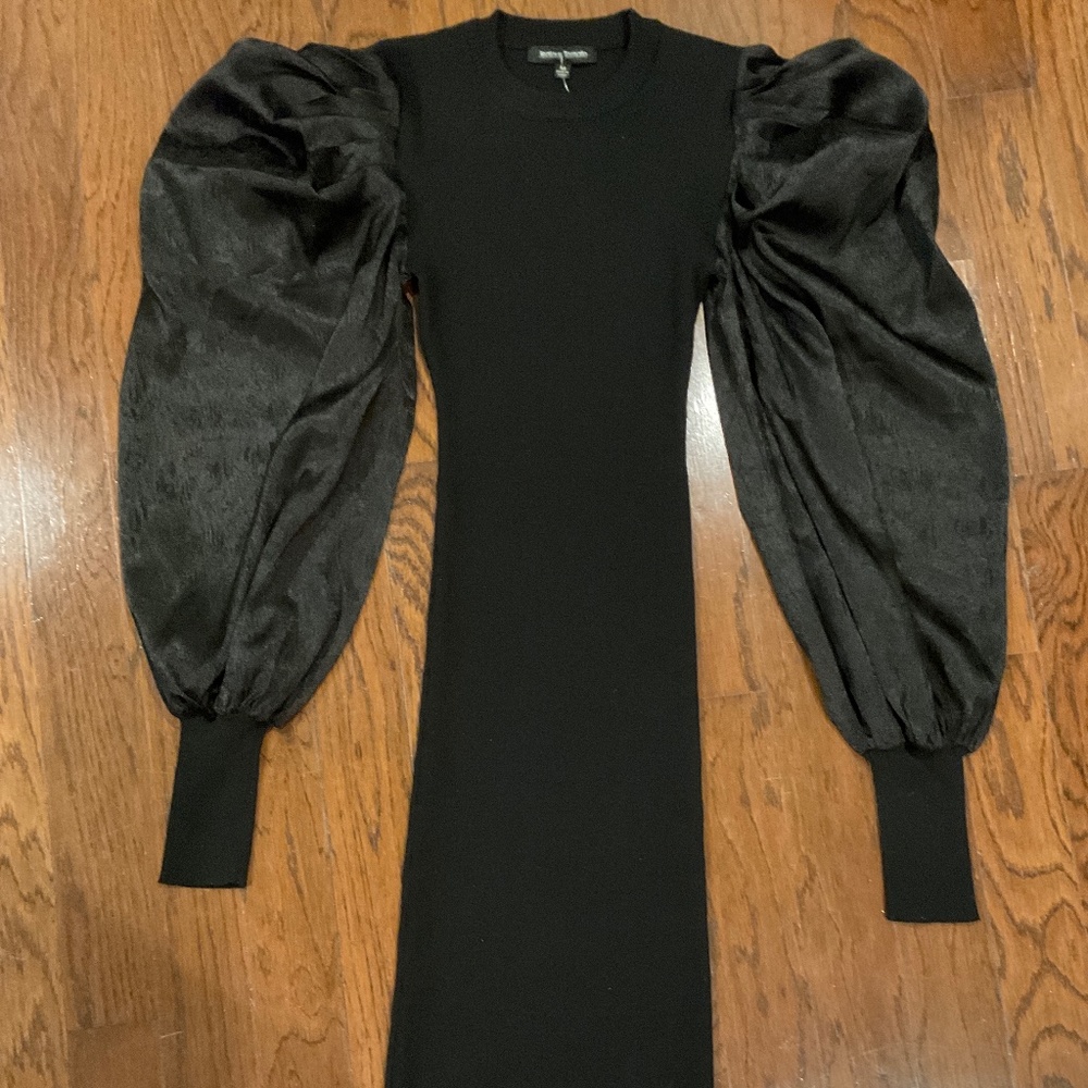 Contrast Sleeve Sweater Dress